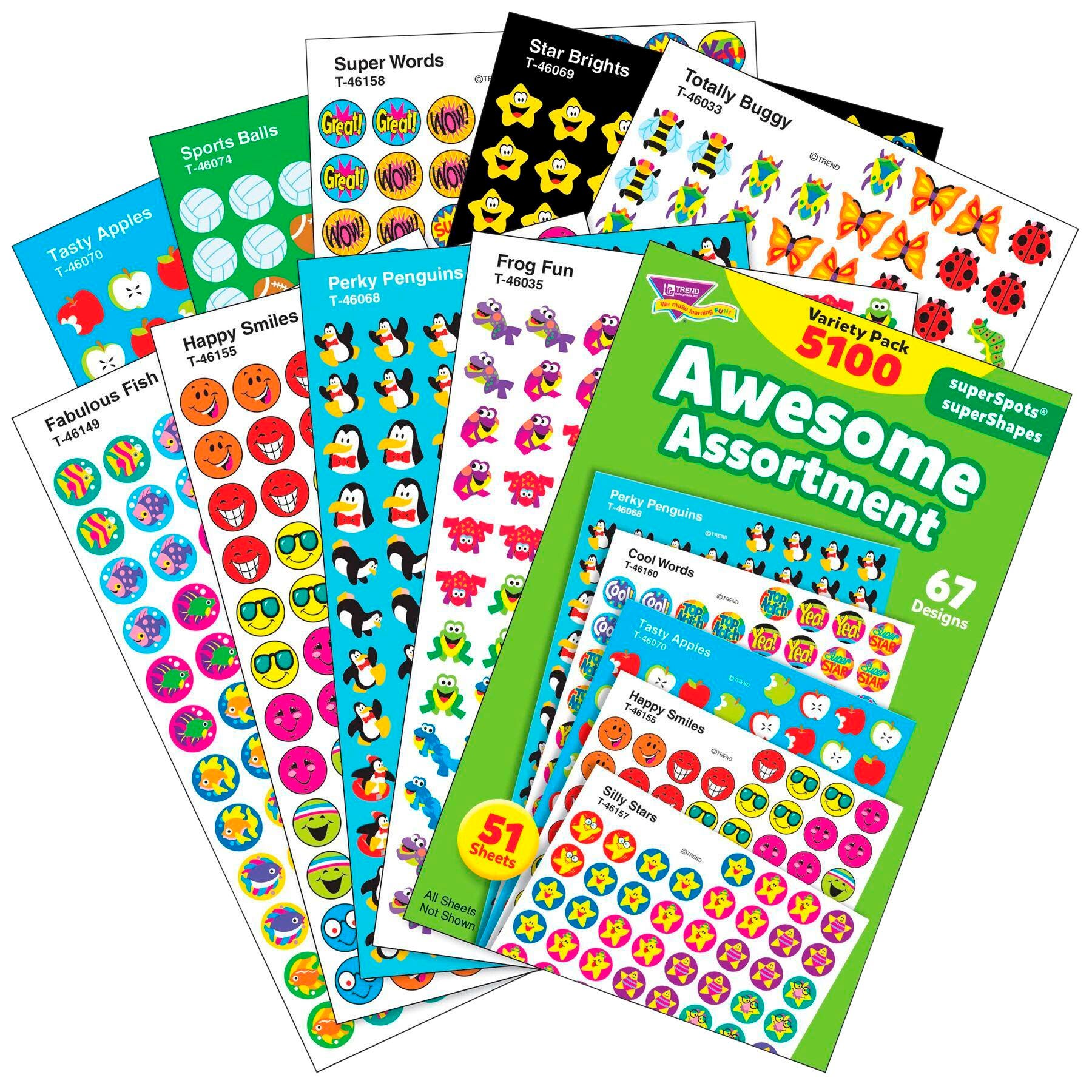 STICKERS INCENTIVE 13/32 AWESOME ASSORTMENT PACK OF 5100