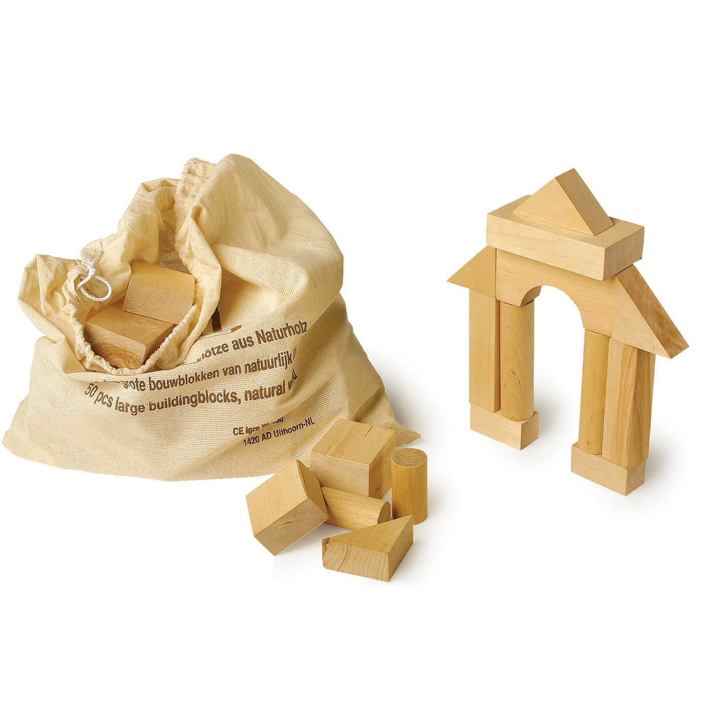 Large Natural Wooden Blocks 50 Pc