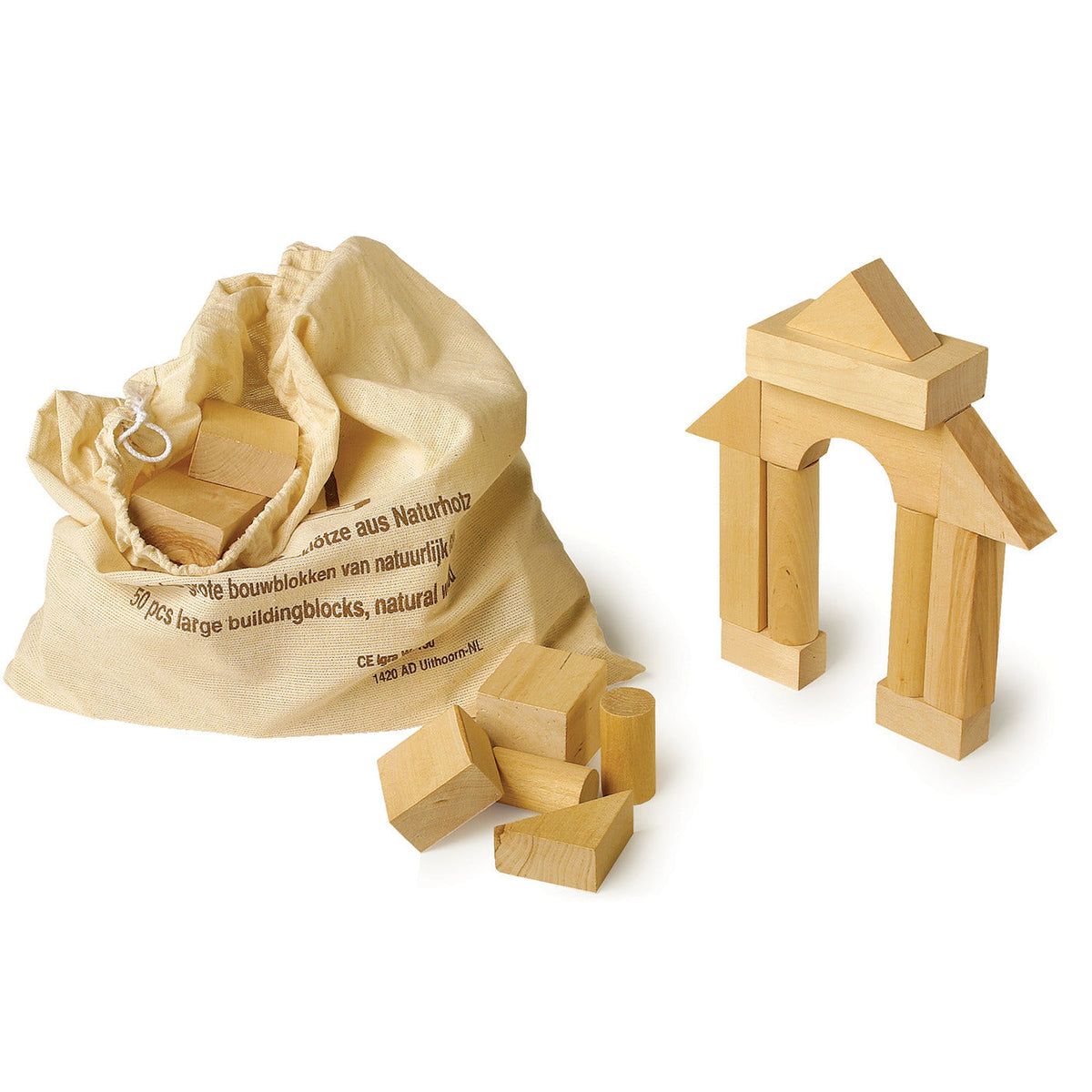 Large Natural Wooden Blocks 50 Pc