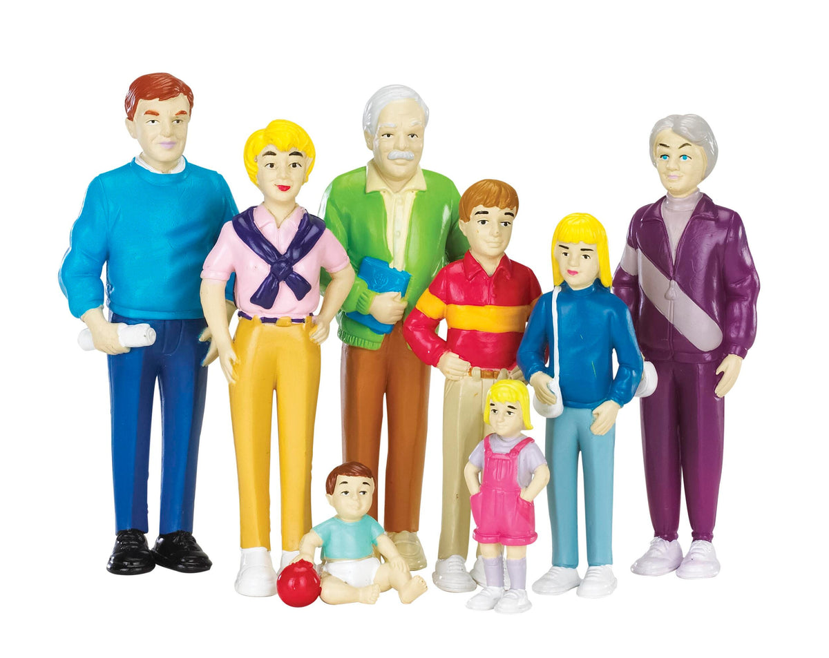 DOLLS PRETEND PLAY FAMILIES WHITE SET OF 8