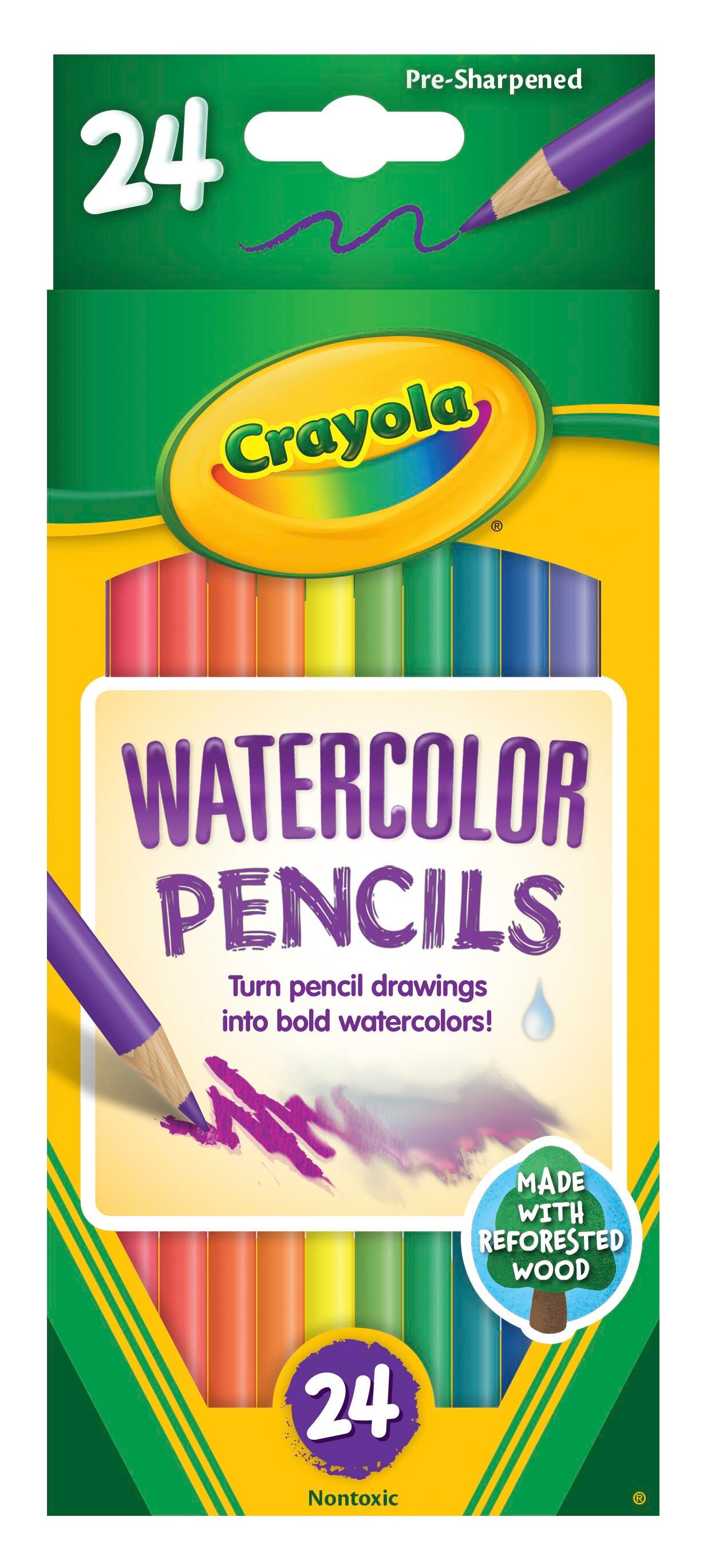 PENCILS WTRCLR CRAYOLA ASST COLORS SET OF 24