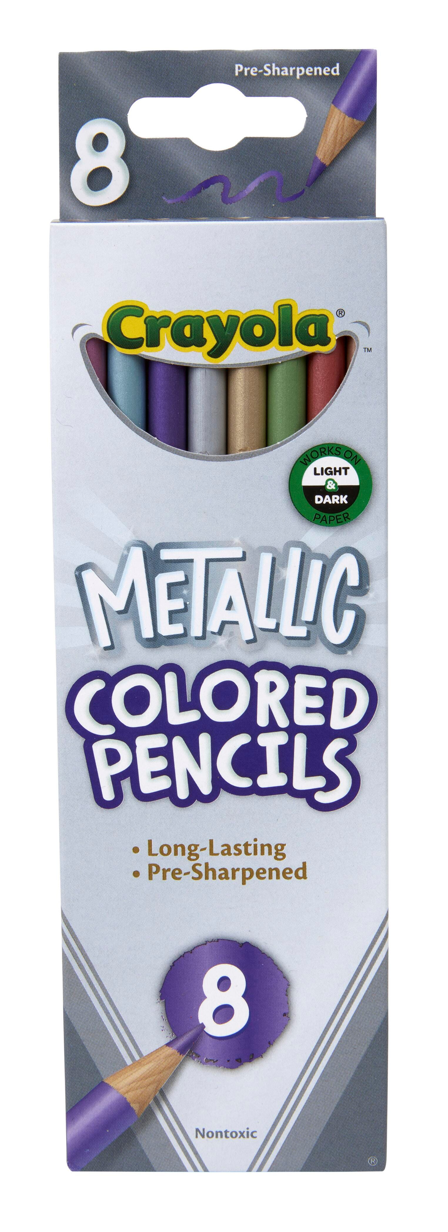 PENCILS COLORED CRAYOLA ASST METALLIC SET OF 8