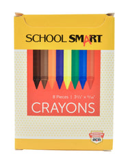 CRAYONS SCHOOL SMART STANDARD ASST COLORS SET OF 8