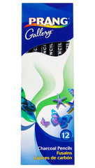 PENCILS CHARCOAL PRANG GALLERY SOFT HARDNESS BLACK PACK OF 12