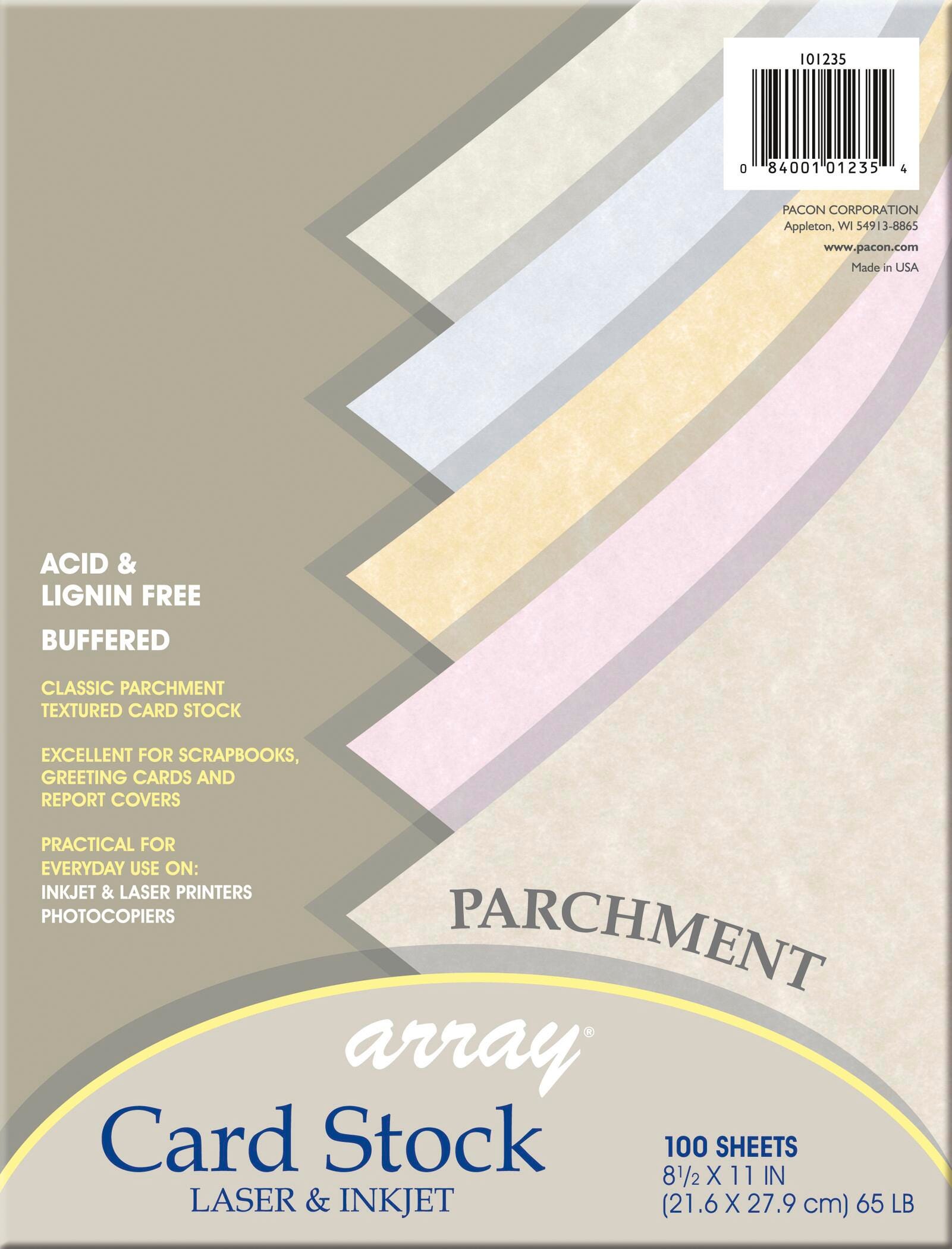 CARD STOCK 8.5X11 ASST PARCHMENT COLORS PK OF 100
