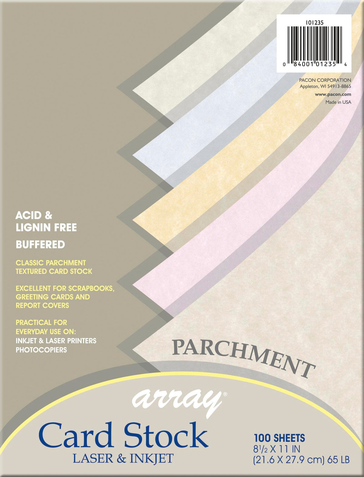 CARD STOCK 8.5X11 ASST PARCHMENT COLORS PK OF 100
