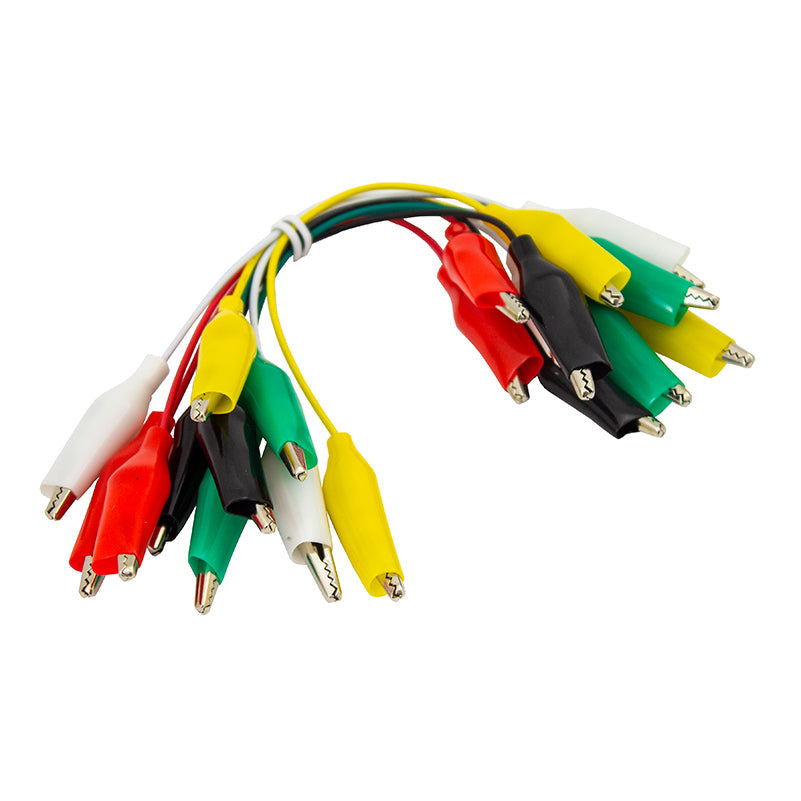 Crocodile Leads- Pack of 10 Aligator Clips with 100mm Leads