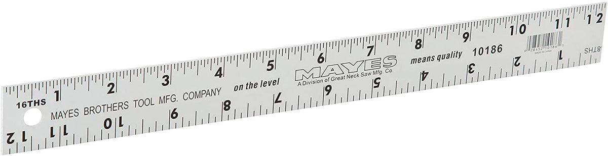 RULER HARD ALUMINUM 12 IN