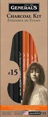 PENCILS CHARCOAL GENERALS ARTIST CHARCOAL KIT SET OF 13
