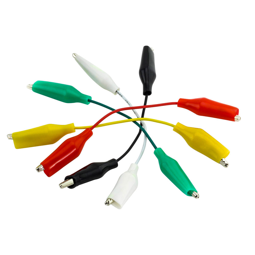 Crocodile Leads- Pack of 5 Alligator Clips with 50mm Leads