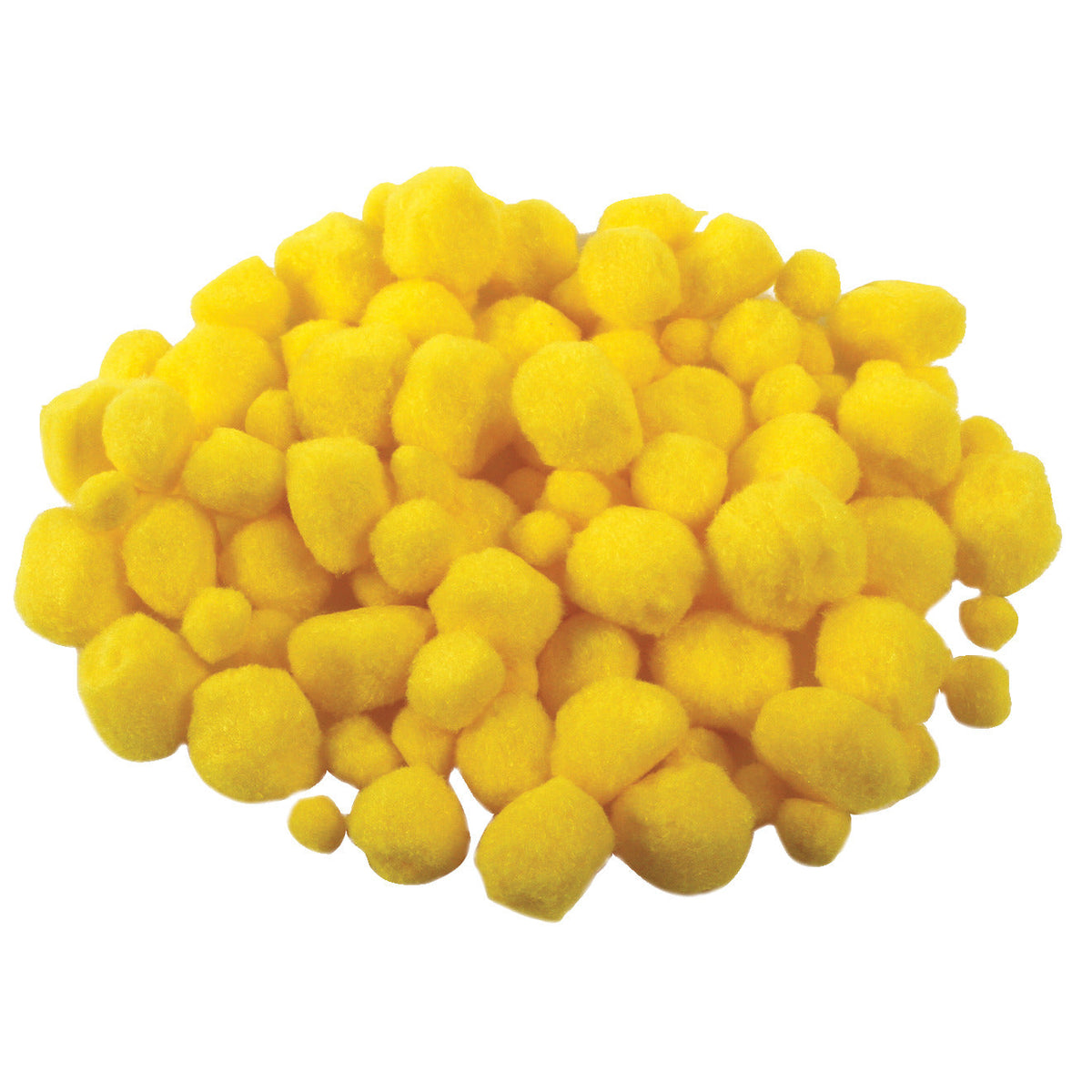 Pompoms Various Sizes Yellow Pk100