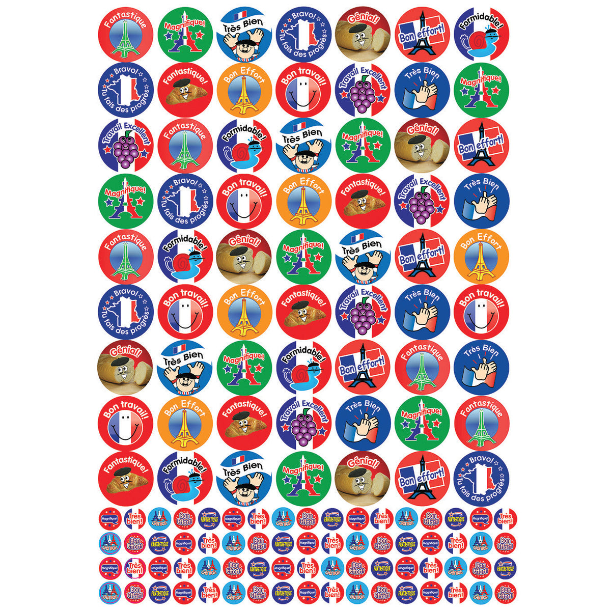 French Praise Sticker Pk1240