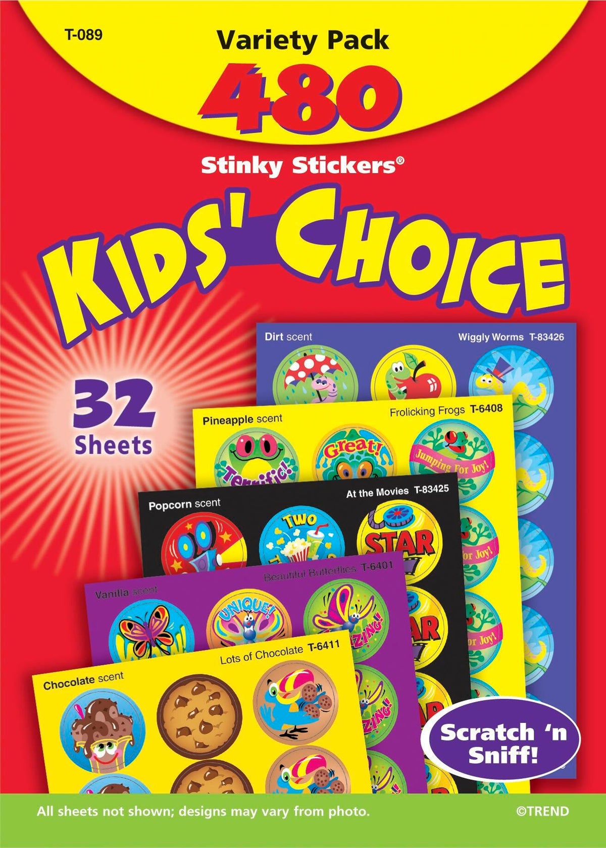 STICKERS KIDS CHOICE STINKY STICKERS VARIETY PACK OF 480