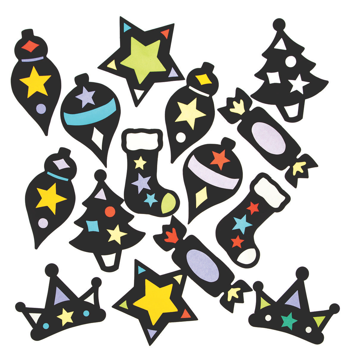 Stained Glass Shapes Pk30