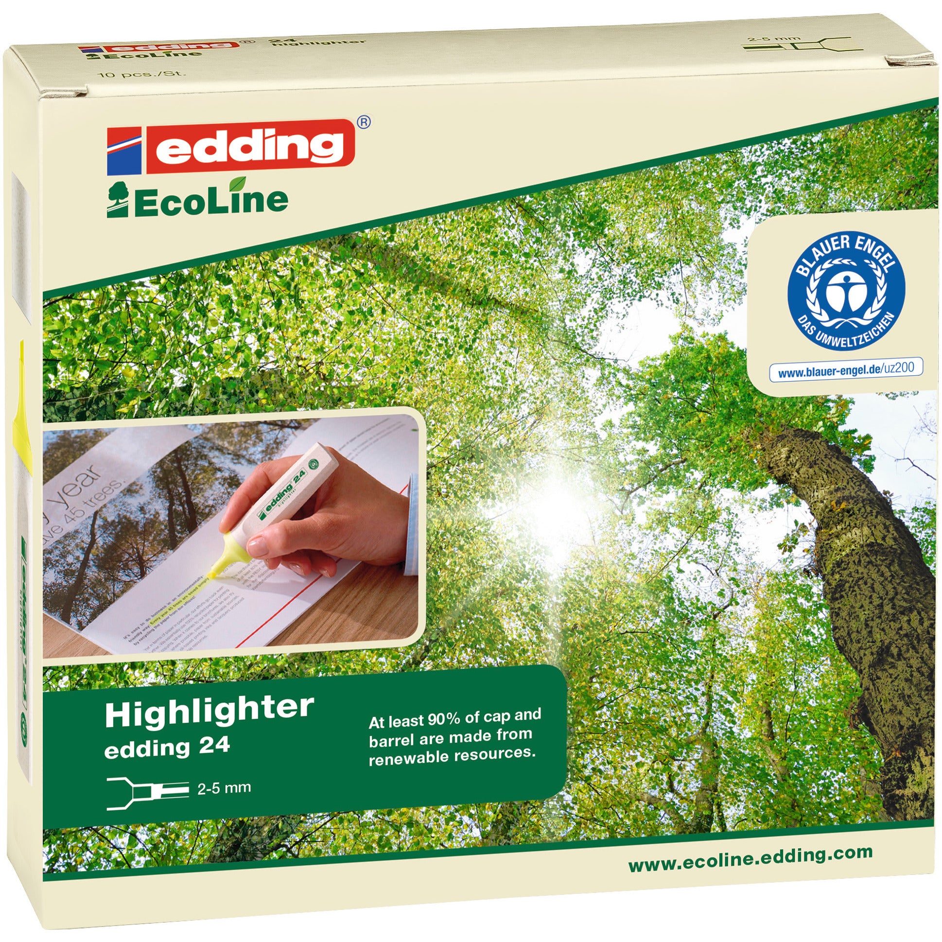 Edding Ecoline Highlighters Yellow Packof 10