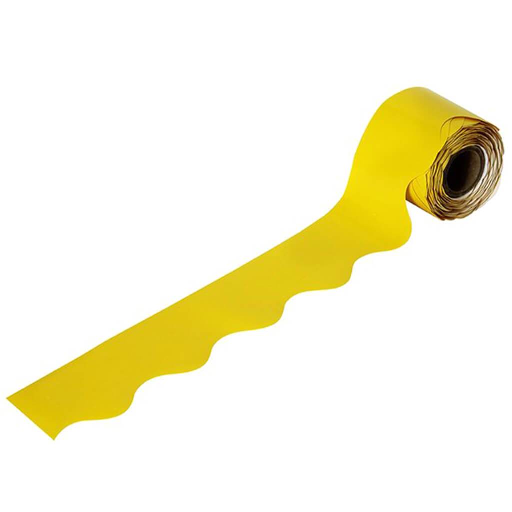 SCO DECORATIVE PAPER BORDER ROLL SCALLOPED YELLOW 100MMX50M 1PC -Min Qty 6