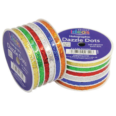 Dazzle Dots Asstd Colours 4.5M Pk6