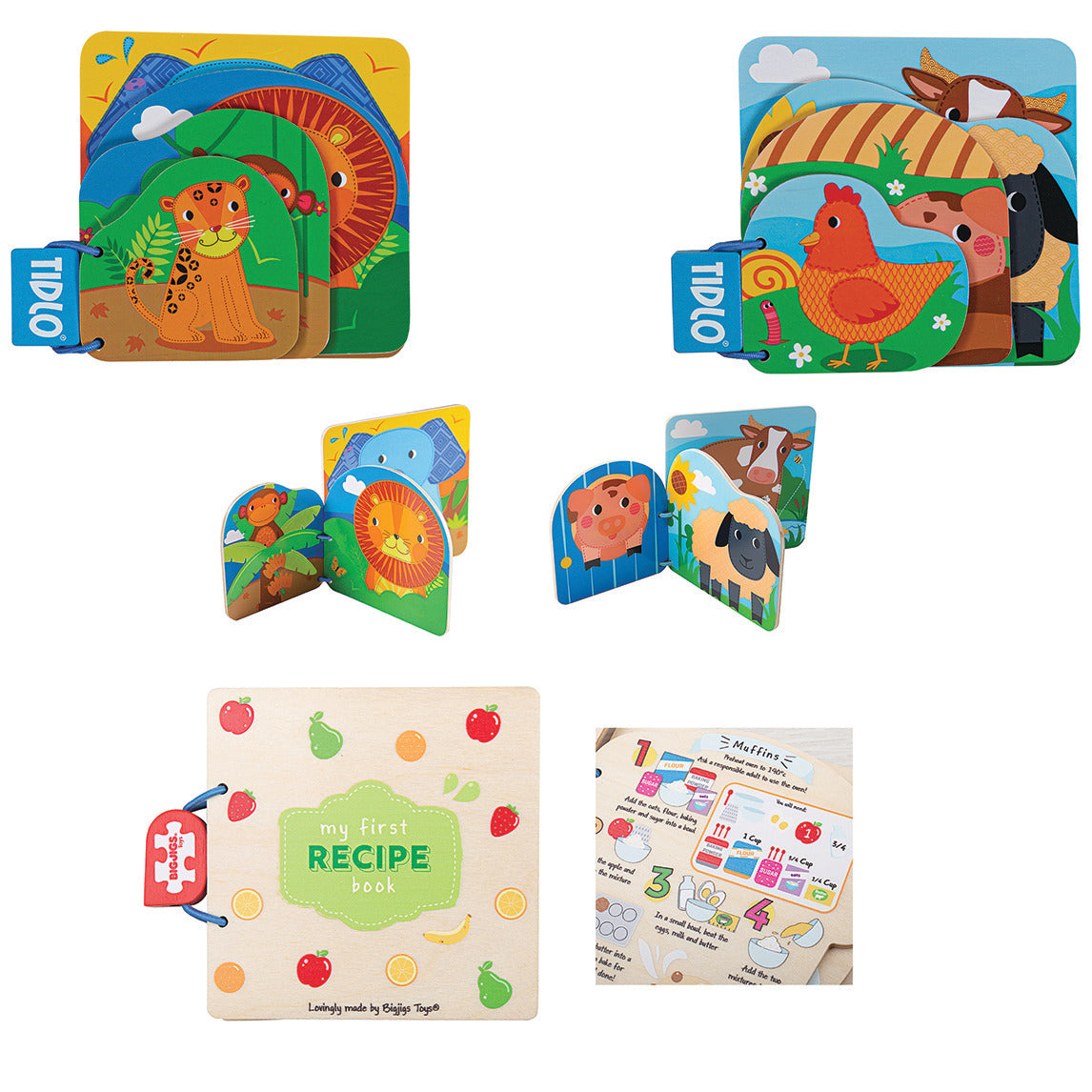 Wooden Book Set Of 3