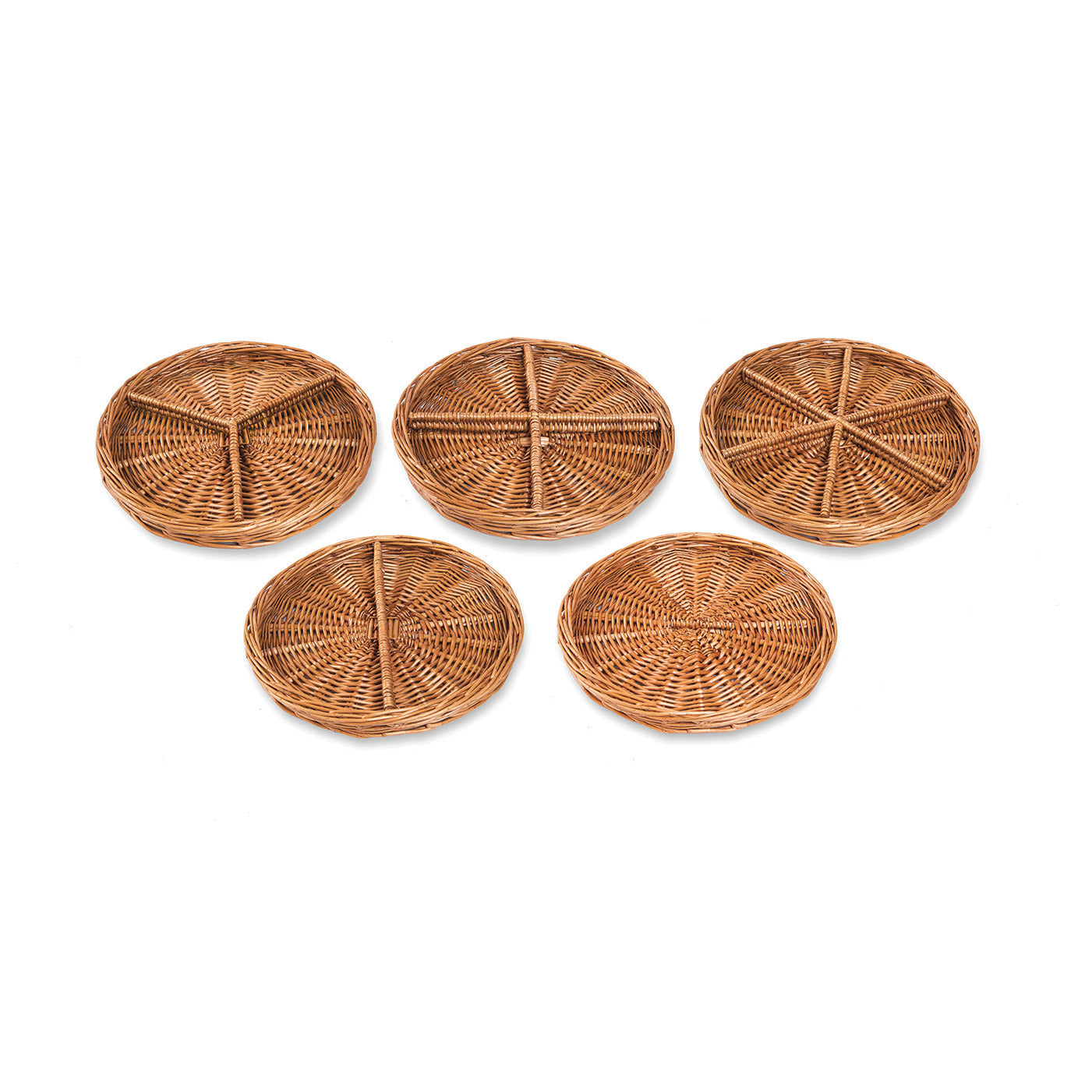 Set Of 5 Wicker Sorting Baskets