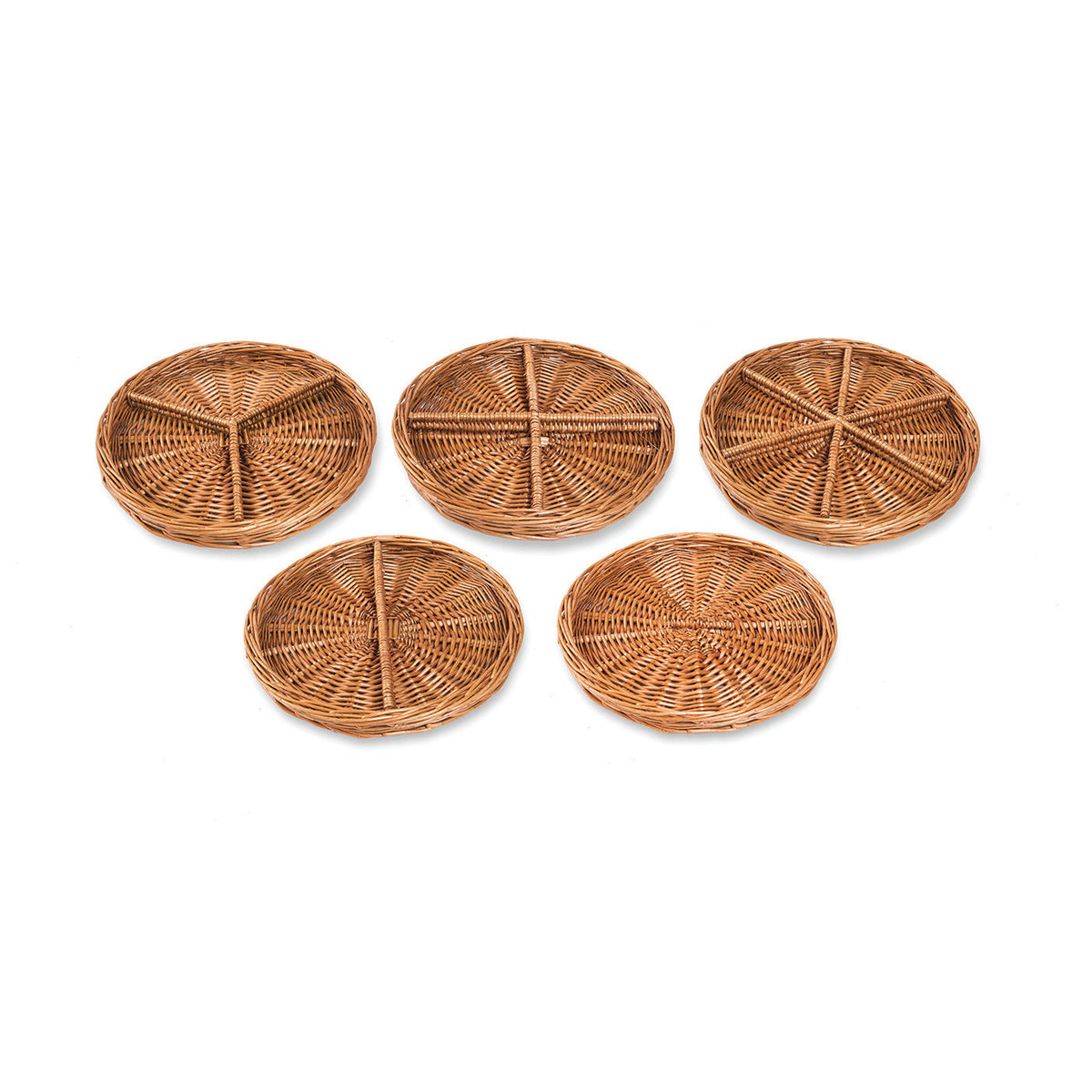 Set Of 5 Wicker Sorting Baskets