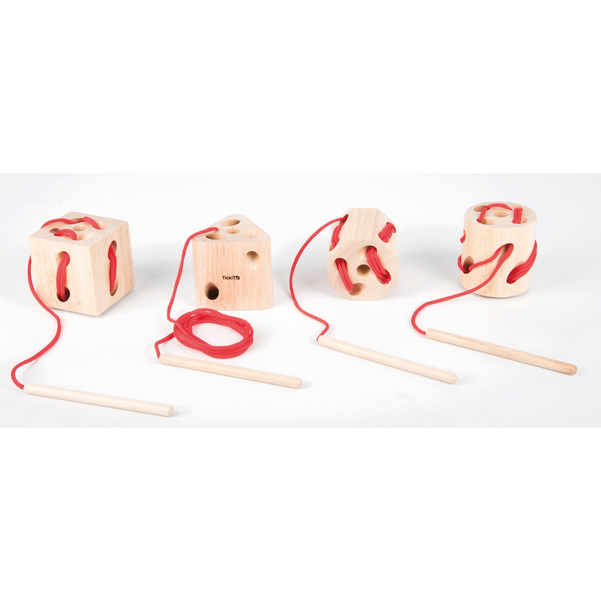 Wooden Lacing Shapes Pk4