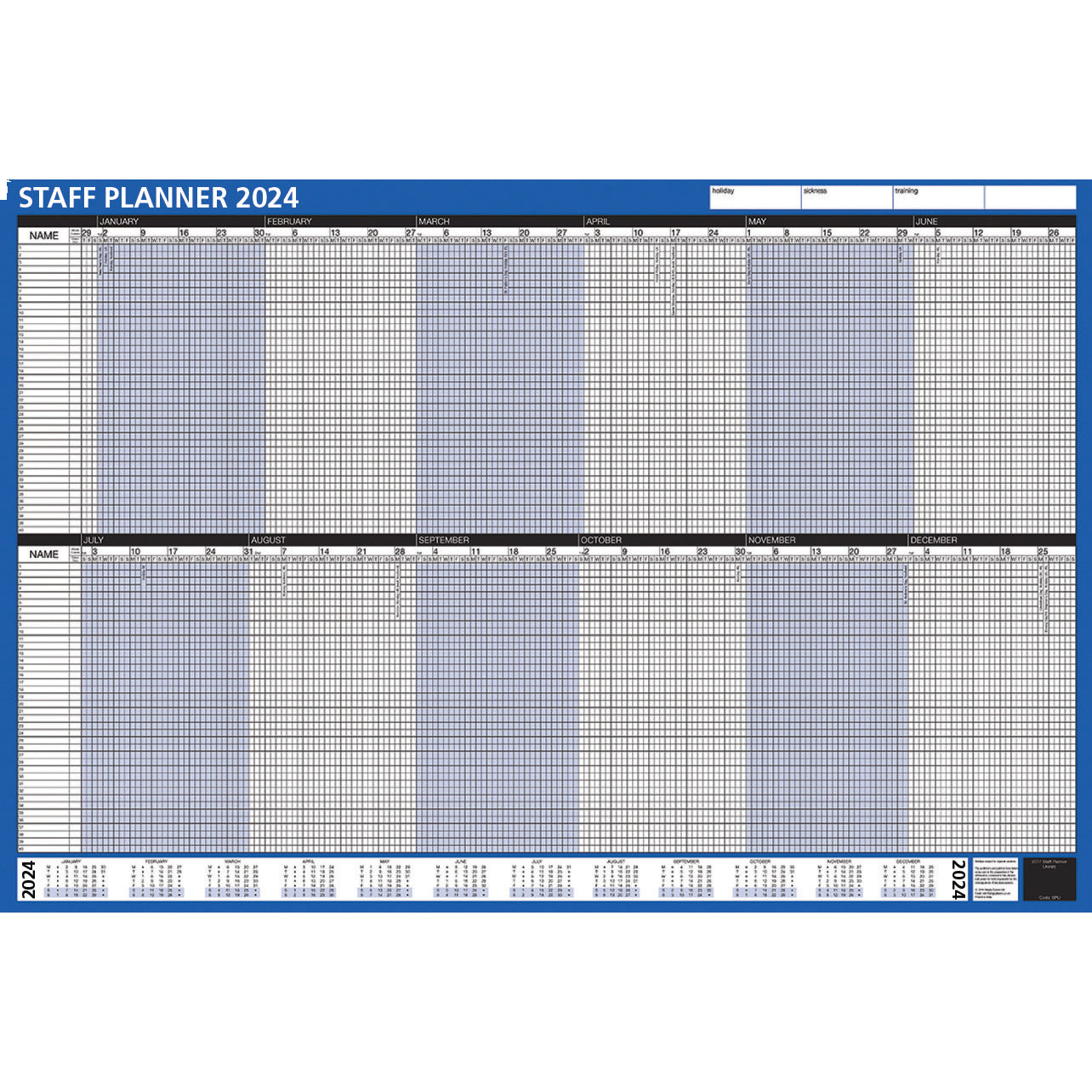 2024 Calendar Staff Planner 910X610