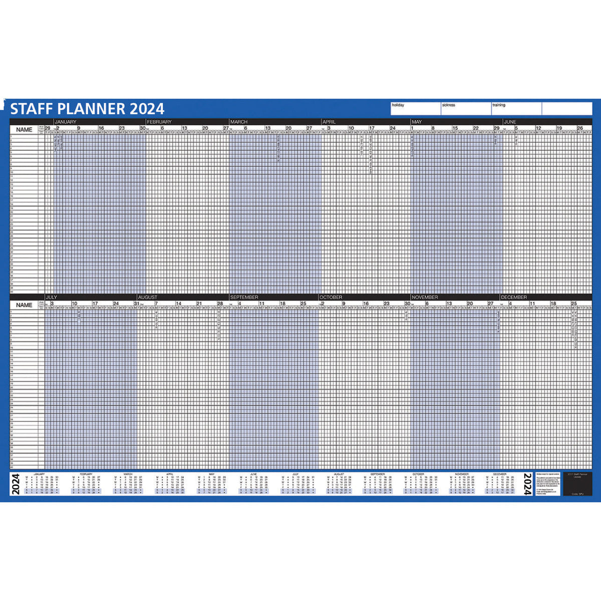 2024 Calendar Staff Planner 910X610