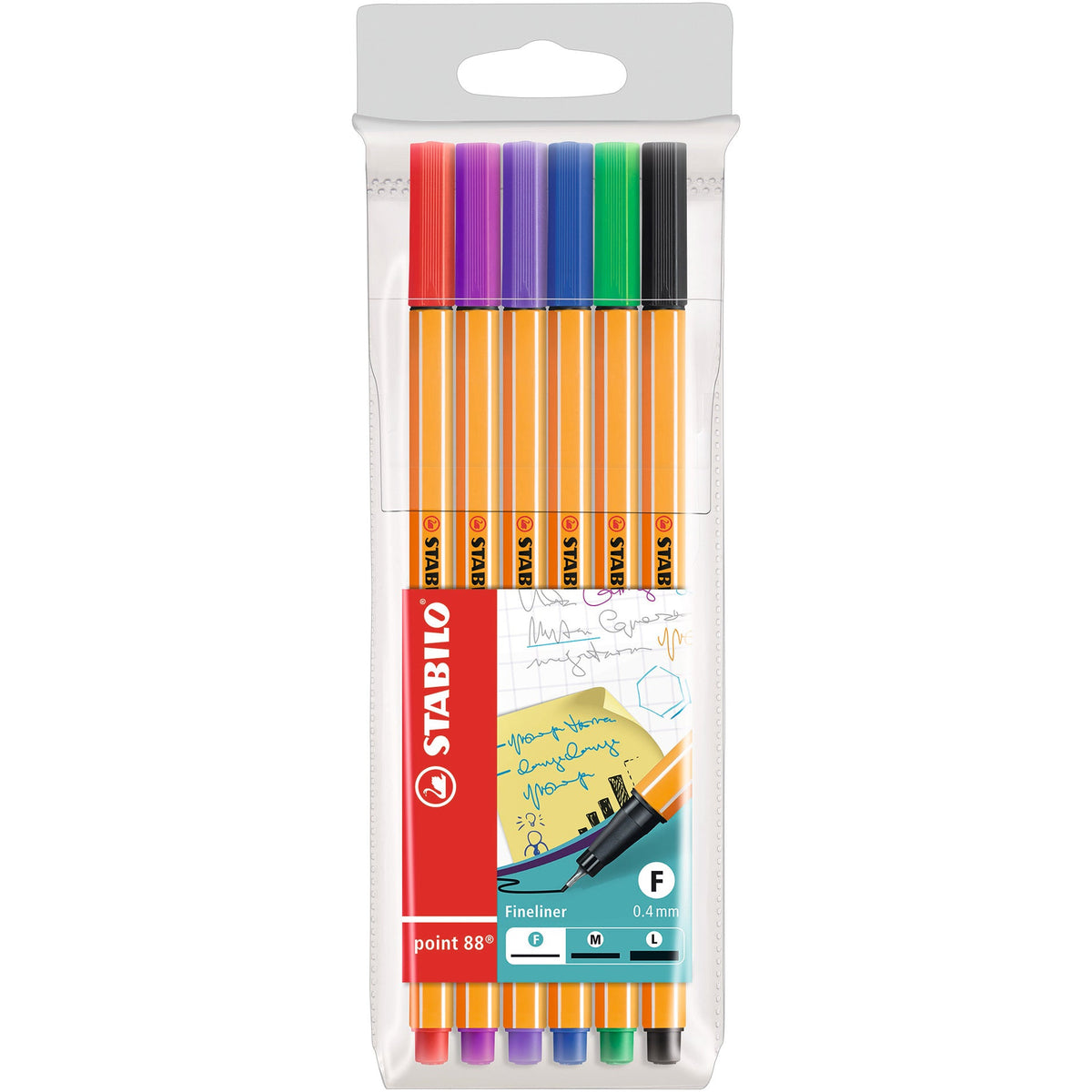 Pen Stabilo 88 Fineliner Asst Pk6