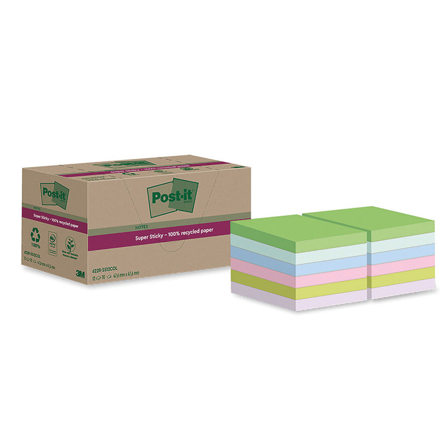 Post-It Super Sticky Asst 47X47 Pk1