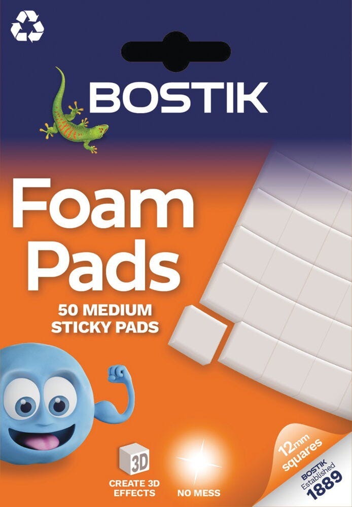 Bostick Foam Pads 12X12Mm Pk50
