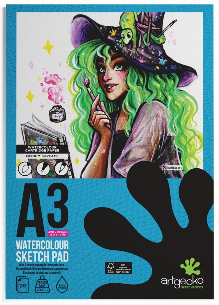 Gecko W/Colour Pad A3 20Sheets