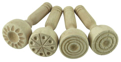 Wooden Dough Stampers Pk4