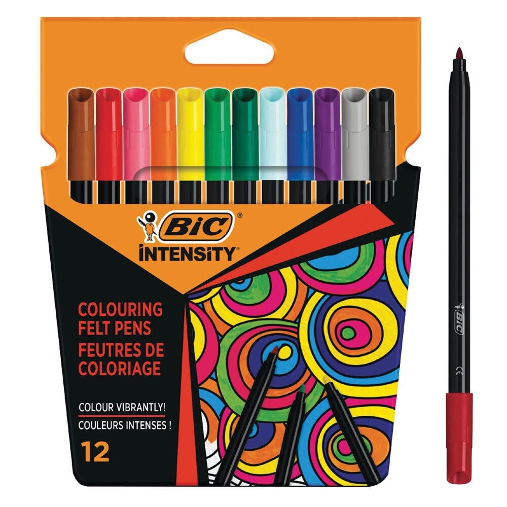 Bic Intensity Feltpens Asstd Pk12