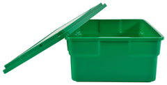 SCHOOL SMART MEDIUM STORAGE BIN WITH LID - 11 X 16 X 6 IN - GREEN