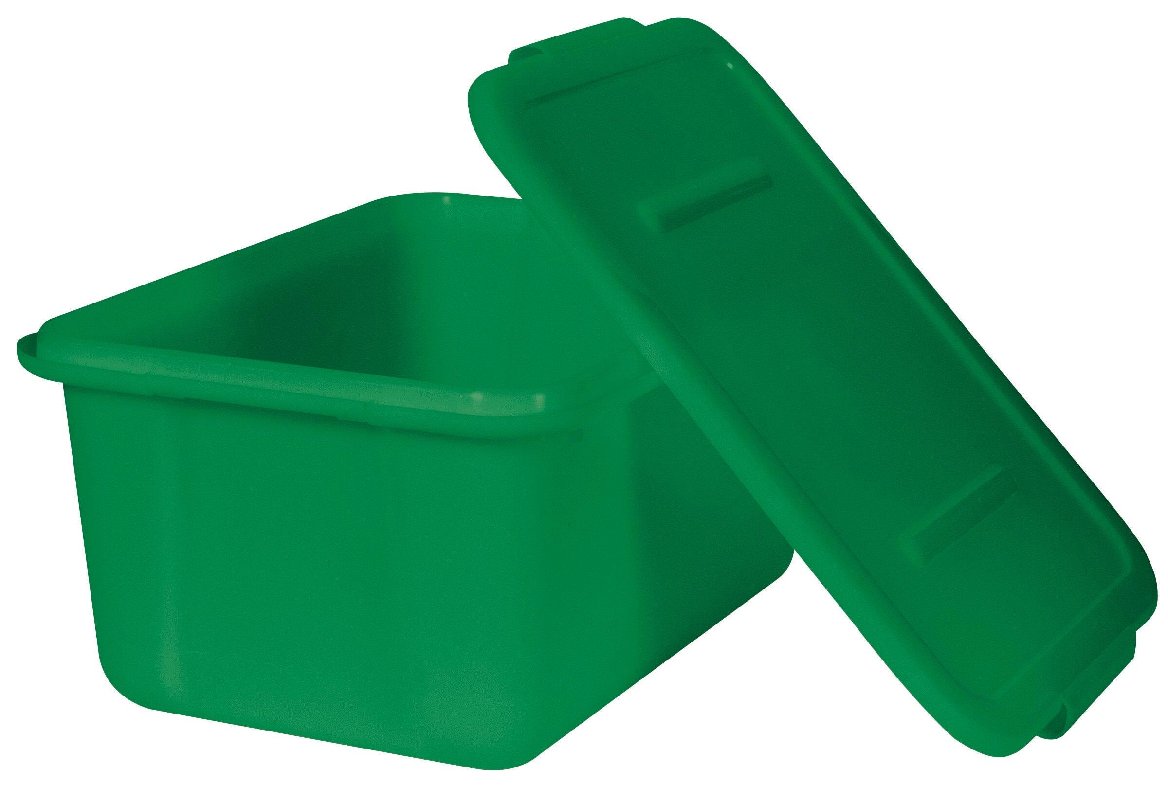 SCHOOL SMART LARGE STORAGE BIN WITH NON-SNAP LID - 11-3/4 X 15-1/2 X 7-1/2 INCHES - 15 QT - GREEN - EACH
