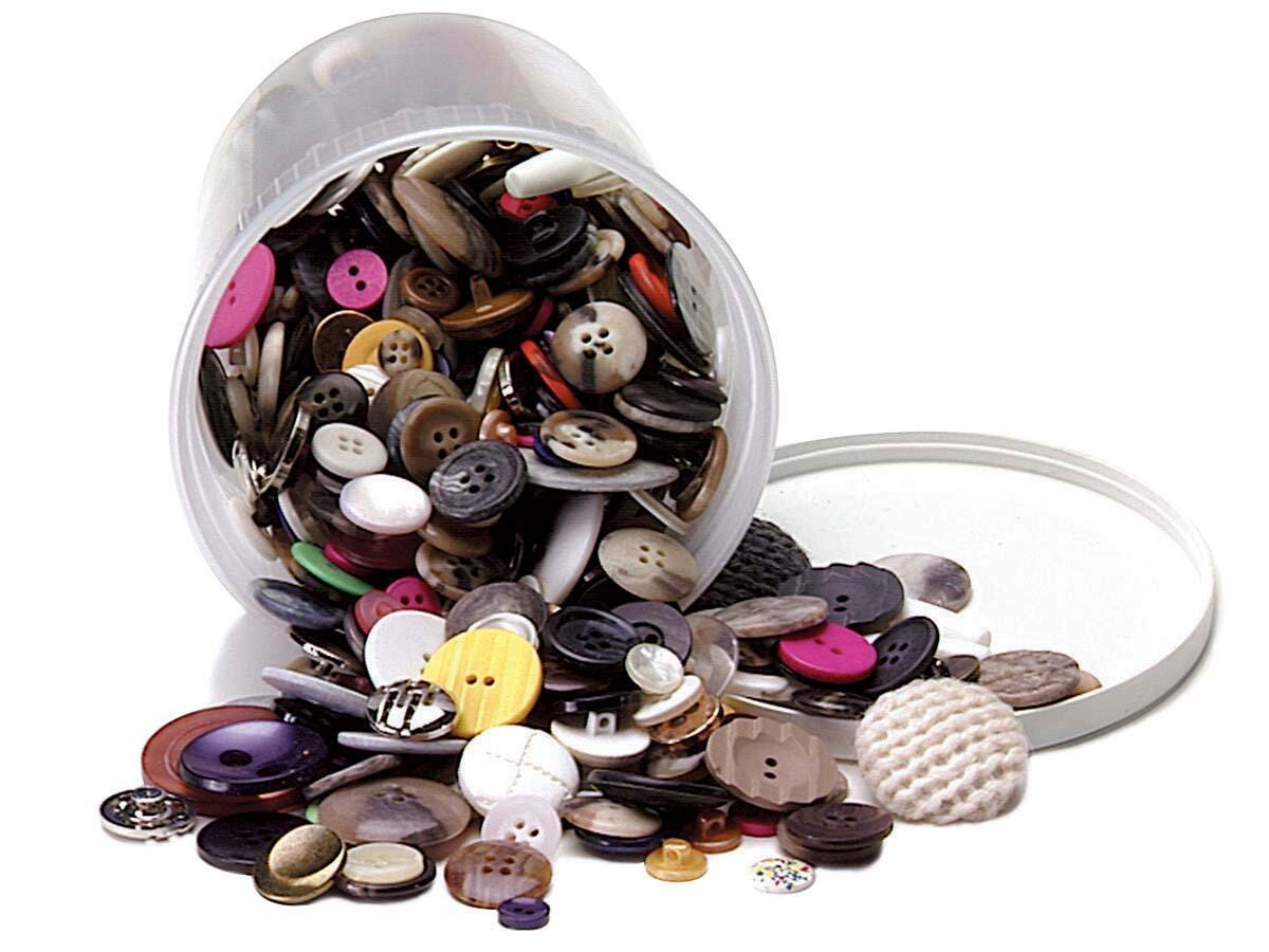 BUTTONS CRAFT ASSORTED SIZE/COLOR 1 LB