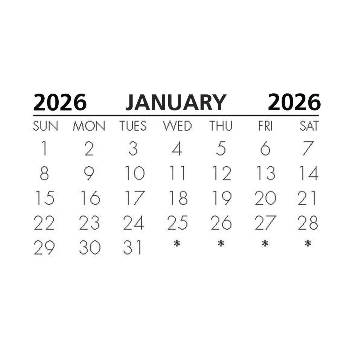 Calendar Tabs 2025