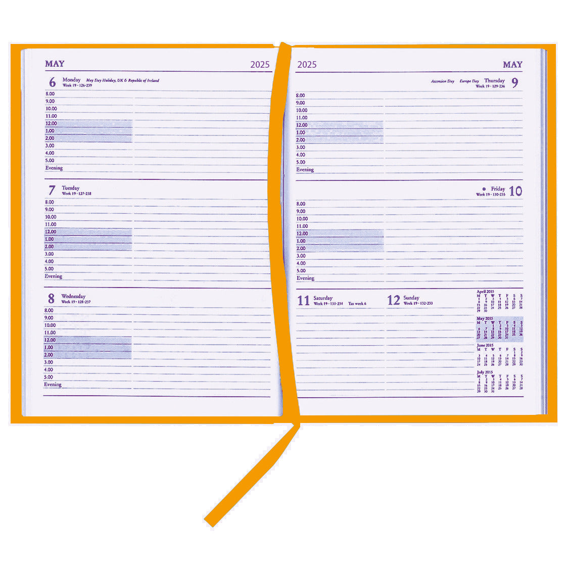 A4 Cal Desk Diary 2025 1Week View