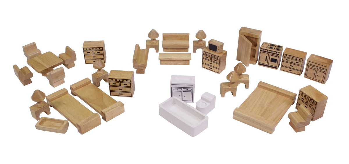 DOLLHOUSE FURNITURE SET OF 38