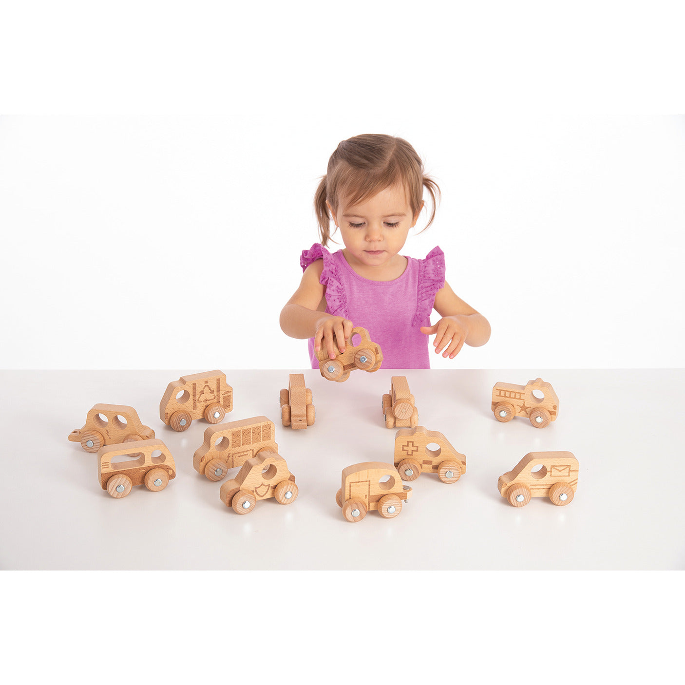 Natural Wooden Vehicles Set Pack 12