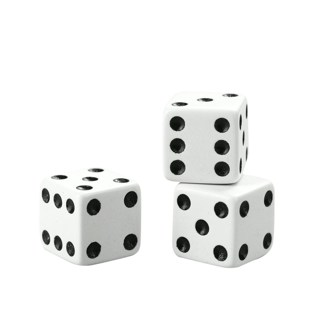 DICE WHITE WITH BLACK DOTS SET OF 36-ACHIEVE