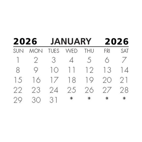 Calendar Tabs 2026 75x45mm Monthly Tear Off With Cover Pack25