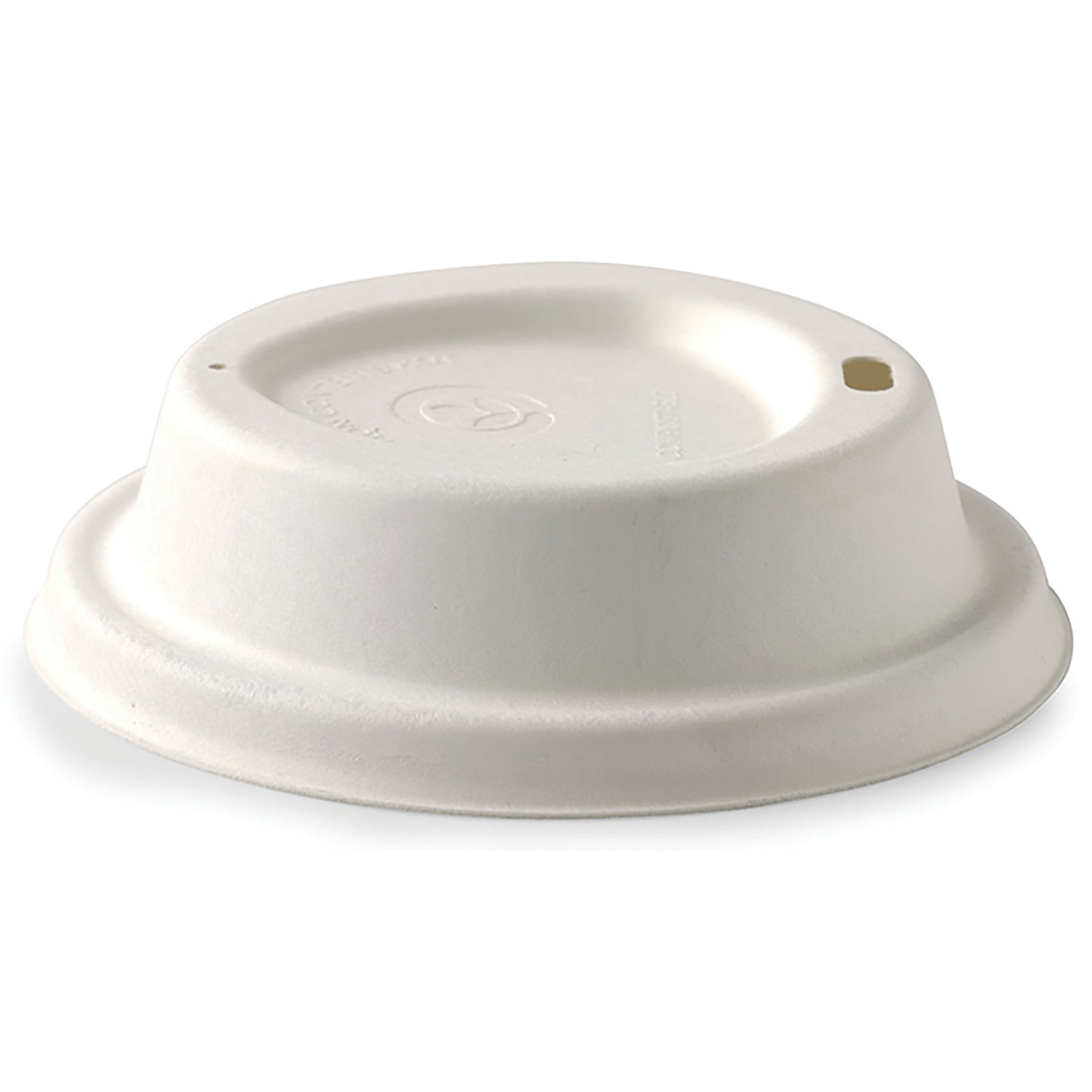 10oz/12oz 90mm Large White Sugarcane Biocup Lid Pack of 1000