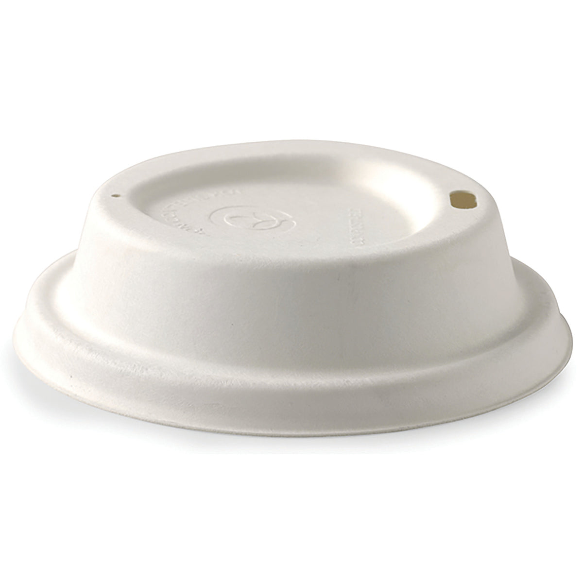 10oz/12oz 90mm Large White Sugarcane Biocup Lid Pack of 1000