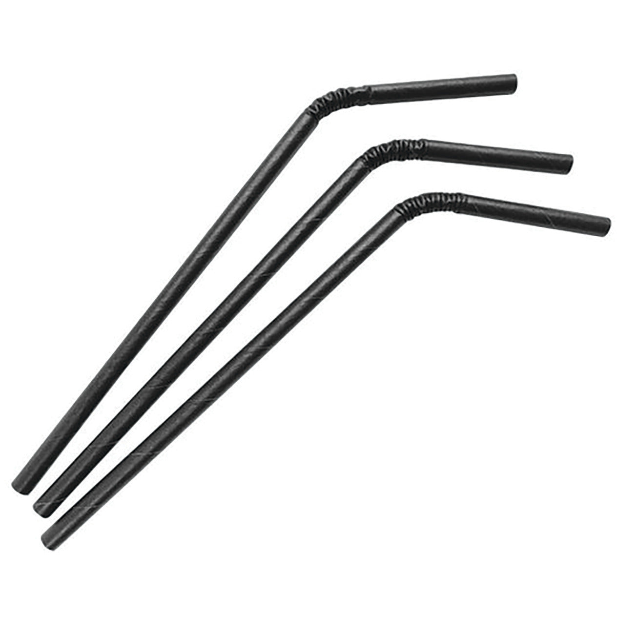 Black Bendy Paper Straws Pack of 250