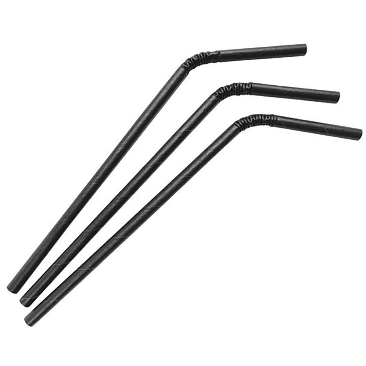 Black Bendy Paper Straws Pack of 250