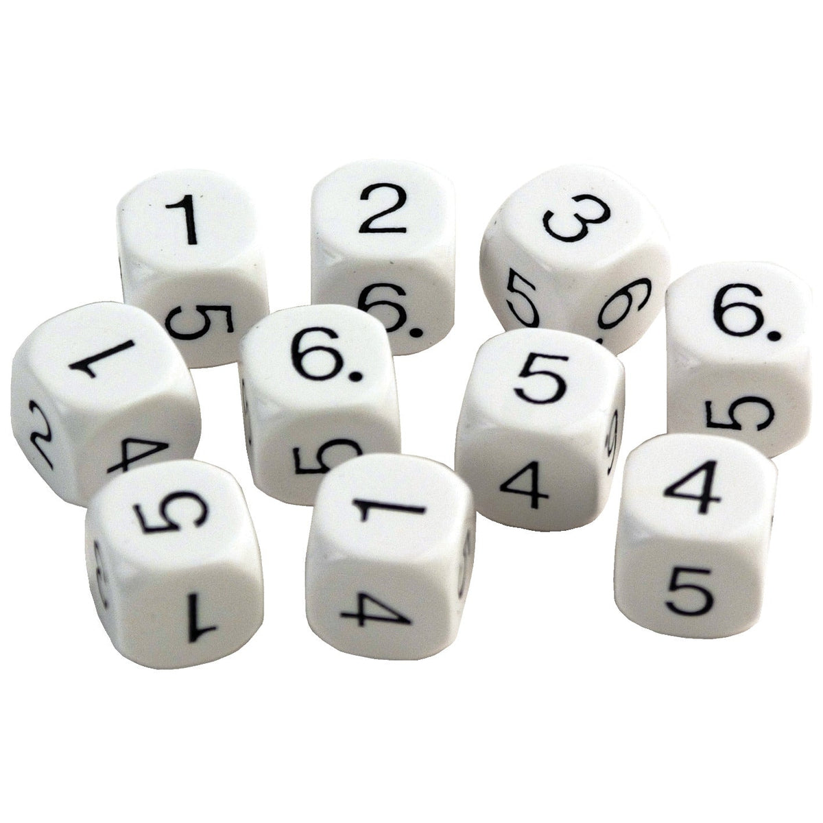 Dice Plastic 18Mm No 1-6 Pack 10
