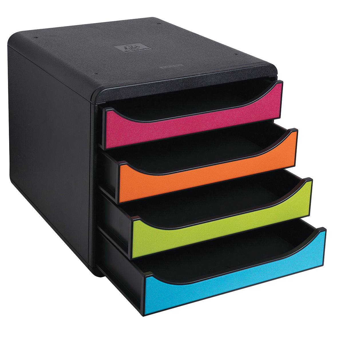 Exacompta Big Box Black 4 Assorted Drawer Colours