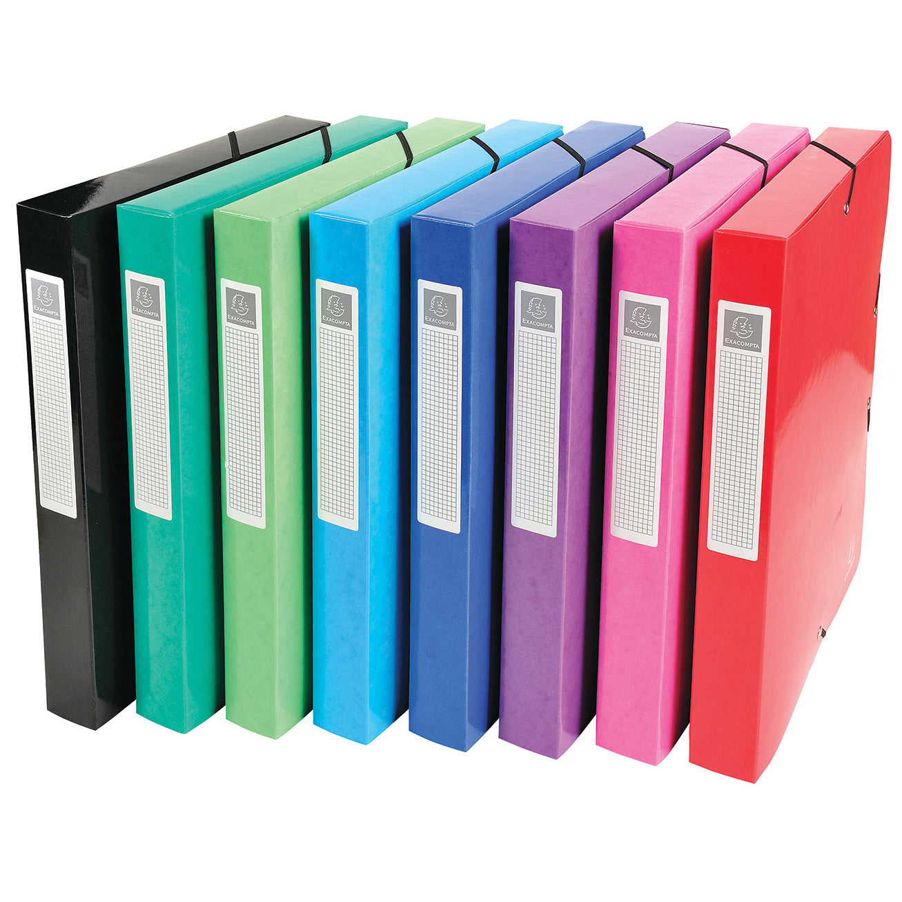 Exacompta Iderama Box File A4 40mm Spine Assorted Colours Pack of 8