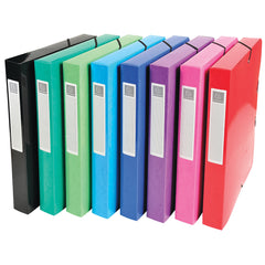 Exacompta Iderama Box File A4 40mm Spine Assorted Colours Pack of 8